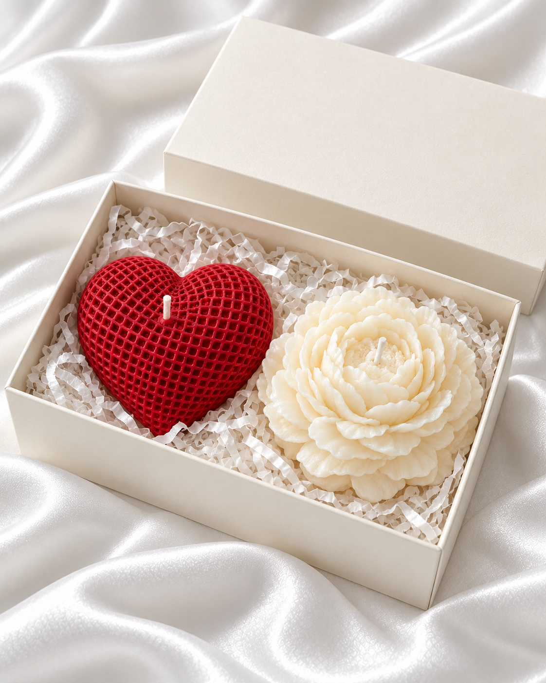 Heart Bloom Scented Candle Set ( Sandalwood & Rose )